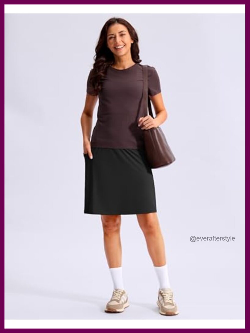 Women's Stretch Golf Skort 4-Pocket High Waisted Tummy Control Knee Length Skirt